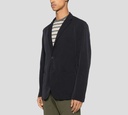 Herno - BLAZER AZUL OSCURO DE TELA ACANALADA