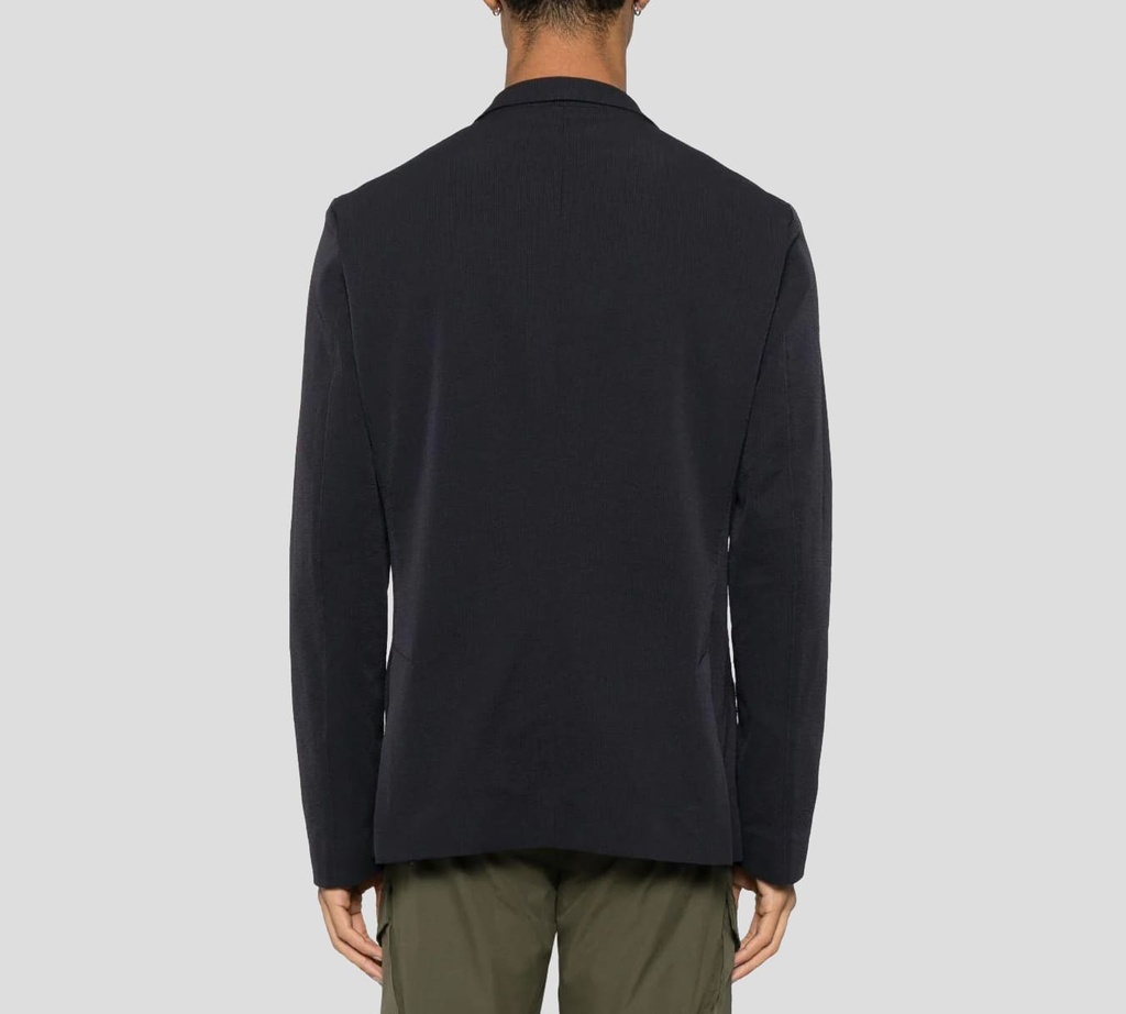Herno - BLAZER AZUL OSCURO DE TELA ACANALADA