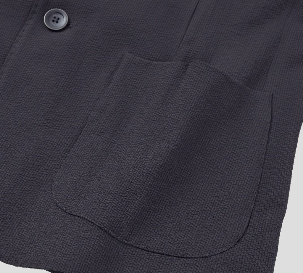 Herno - BLAZER AZUL OSCURO DE TELA ACANALADA