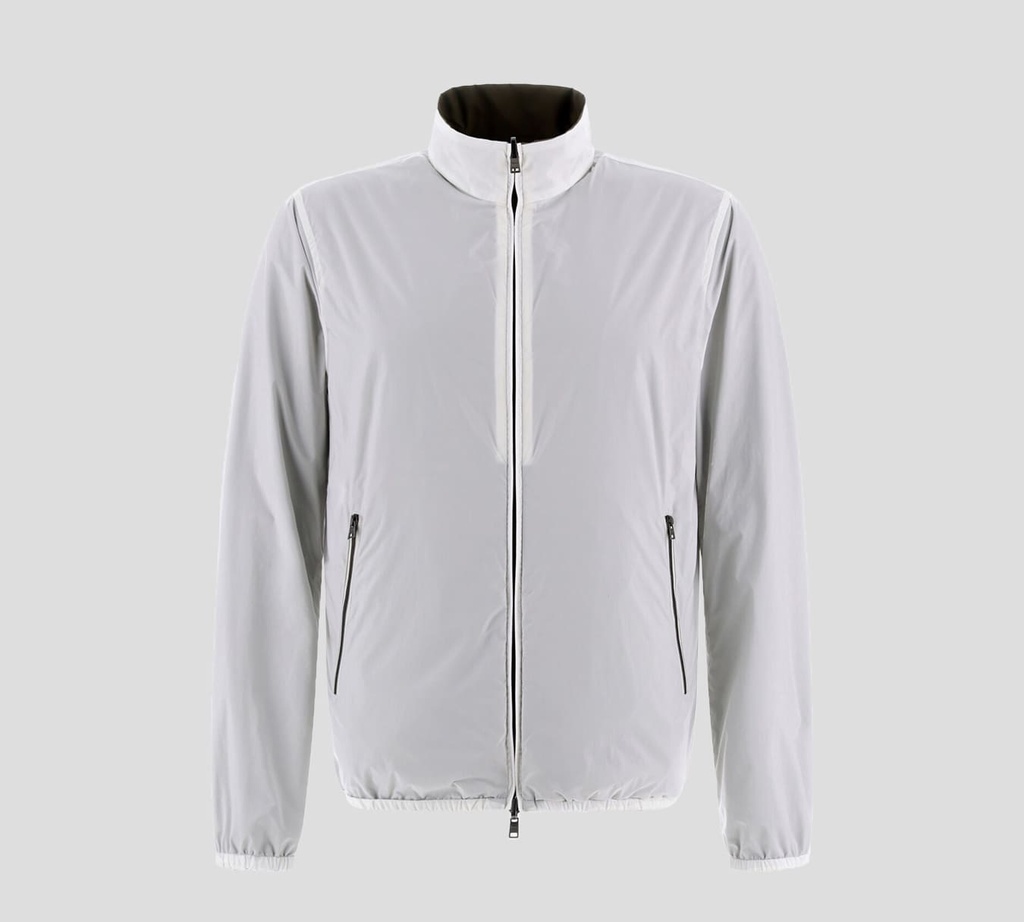 Herno - CHAQUETA REVERSIBLE TEJIDA VERDE BEIGE