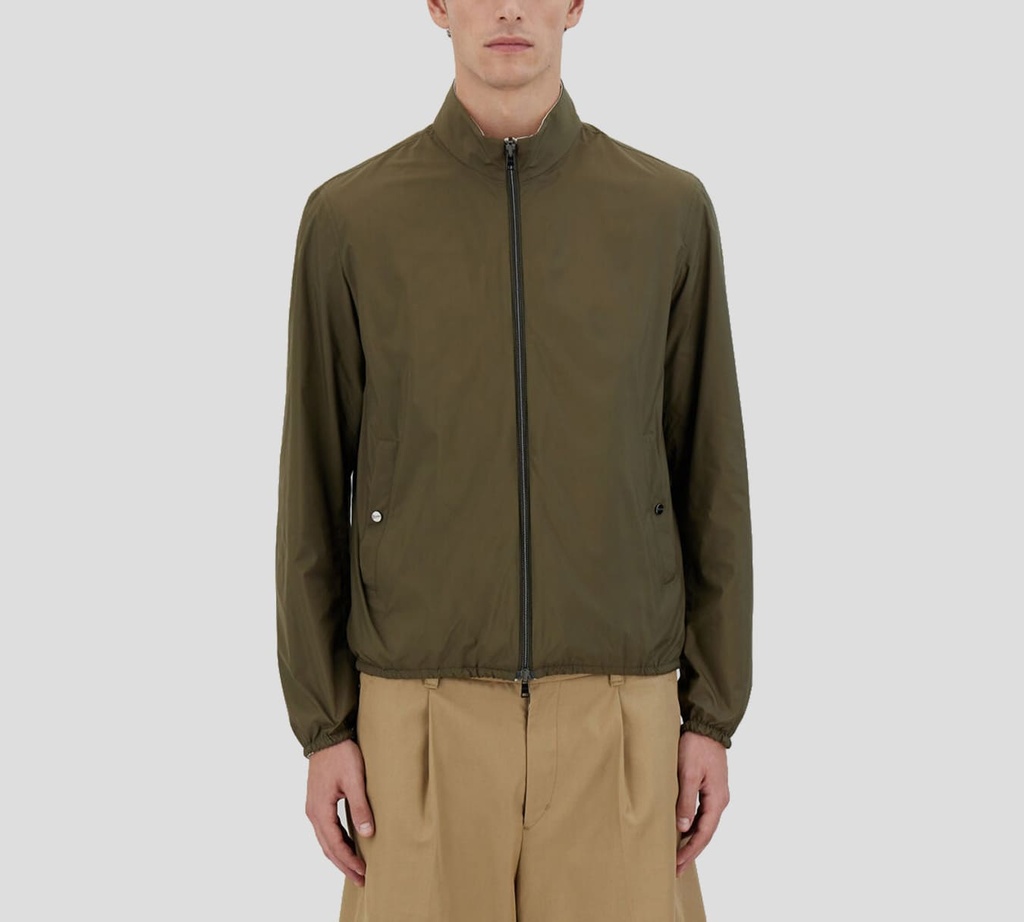Herno - CHAQUETA REVERSIBLE TEJIDA VERDE BEIGE