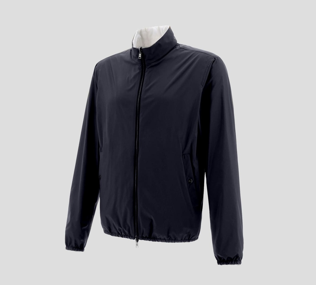 Herno - CHAQUETA REVERSIBLE TEJIDA NEGRO BLANCO
