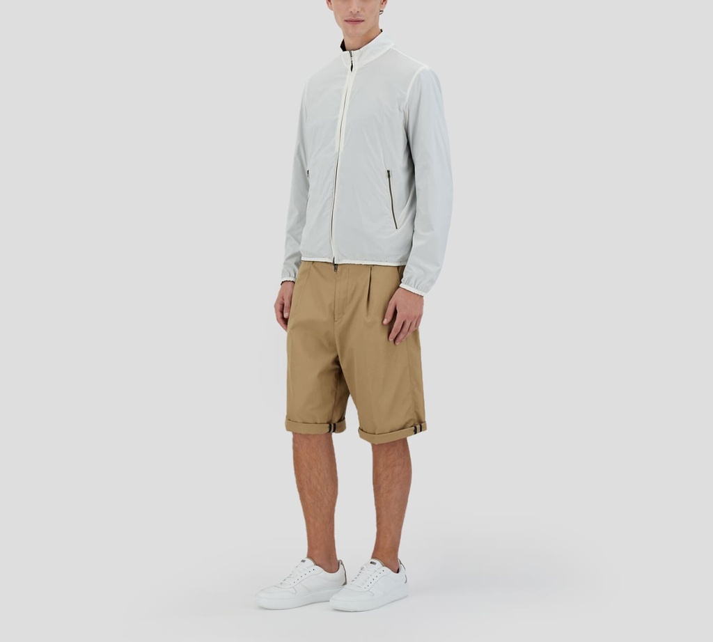 Herno - CHAQUETA REVERSIBLE TEJIDA NEGRO BLANCO