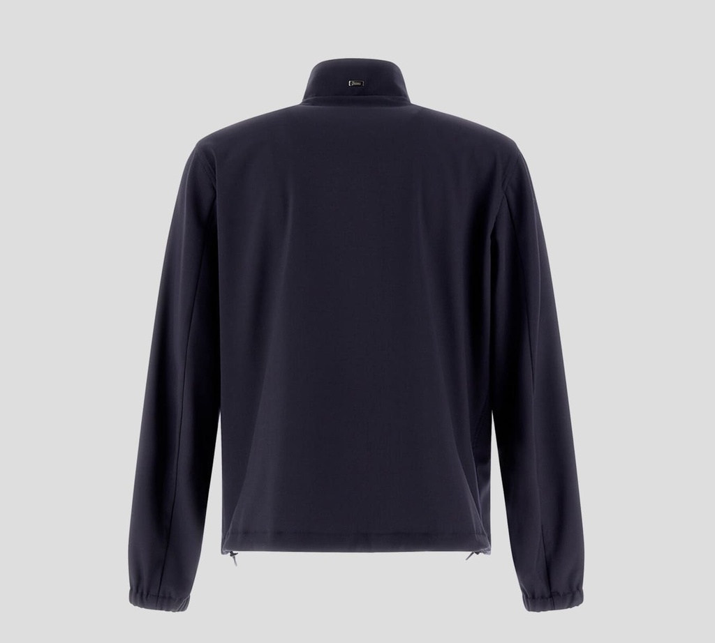Herno - CHAQUETA DE CIERRE Y CUELLO ALTO AZUL OSCURO