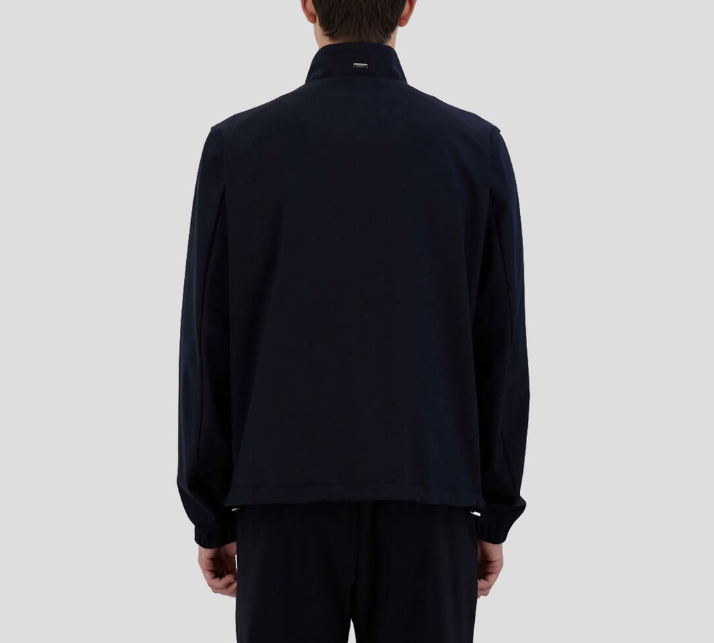 Herno - CHAQUETA DE CIERRE Y CUELLO ALTO AZUL OSCURO