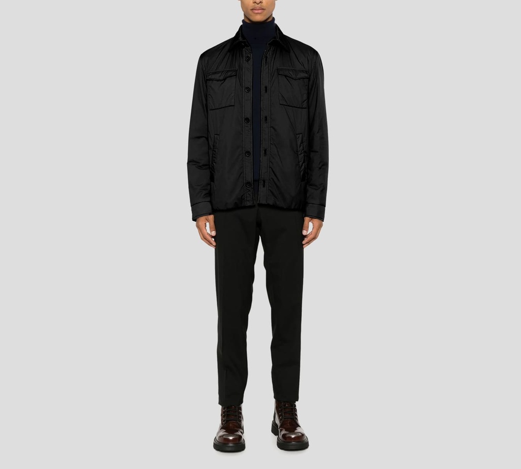 Herno - CHAQUETA AZUL CON CORTE DE CAMISA