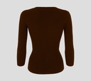 Elisabetta Franchi - JERSEY DE PUNTO MARRON CON CADENA DORADA