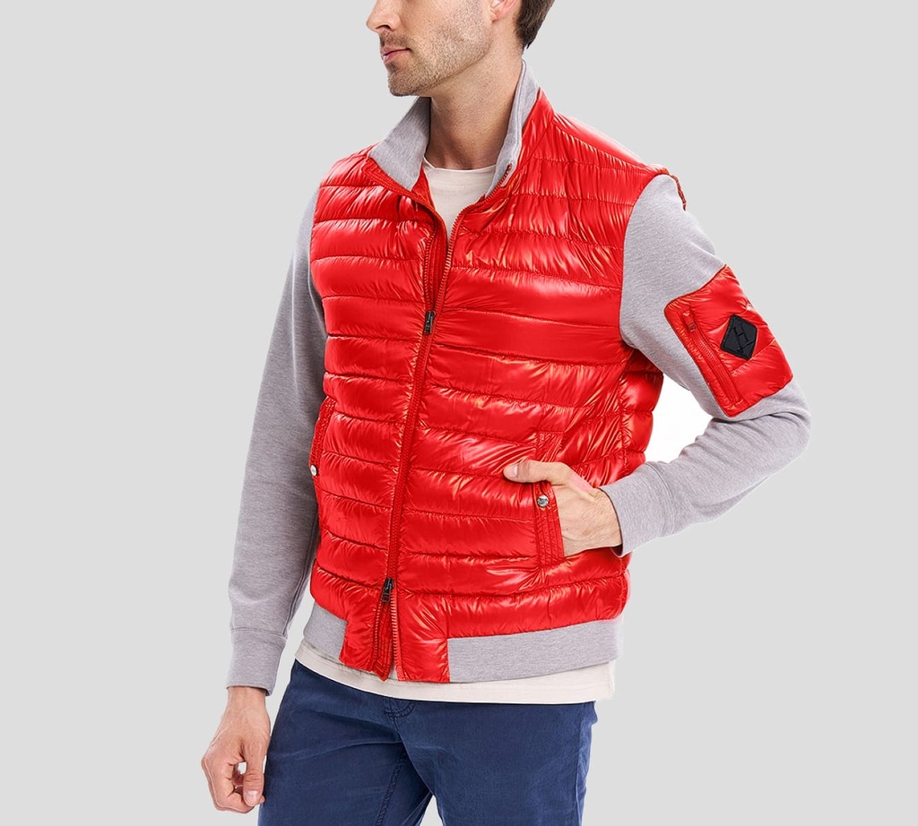 Herno - JACKET TEJIDA ROJO GRIS