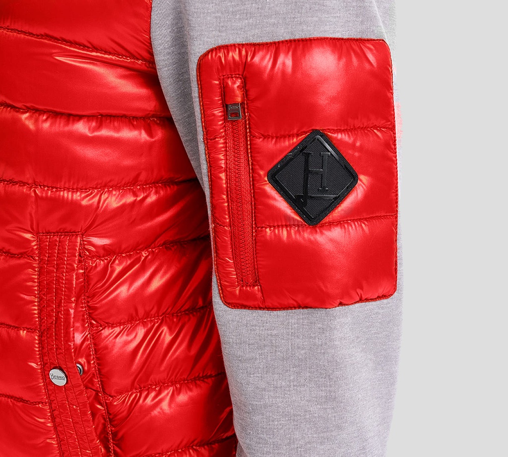 Herno - JACKET TEJIDA ROJO GRIS