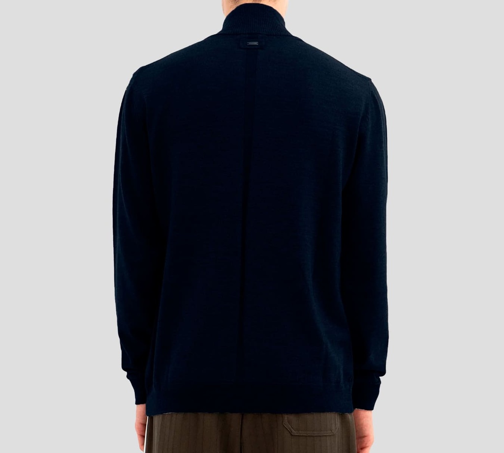 Herno - SWEATER DE CIERRE AZUL OSCURO