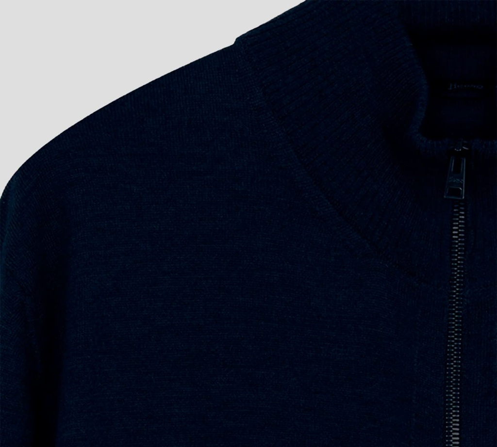 Herno - SWEATER DE CIERRE AZUL OSCURO