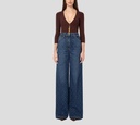 Elisabetta Franchi - JERSEY DE PUNTO MARRON CON CADENA DORADA