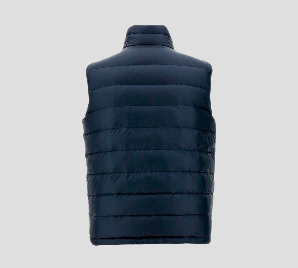 Herno - CHALECO AZUL CON FONDO BEIGE