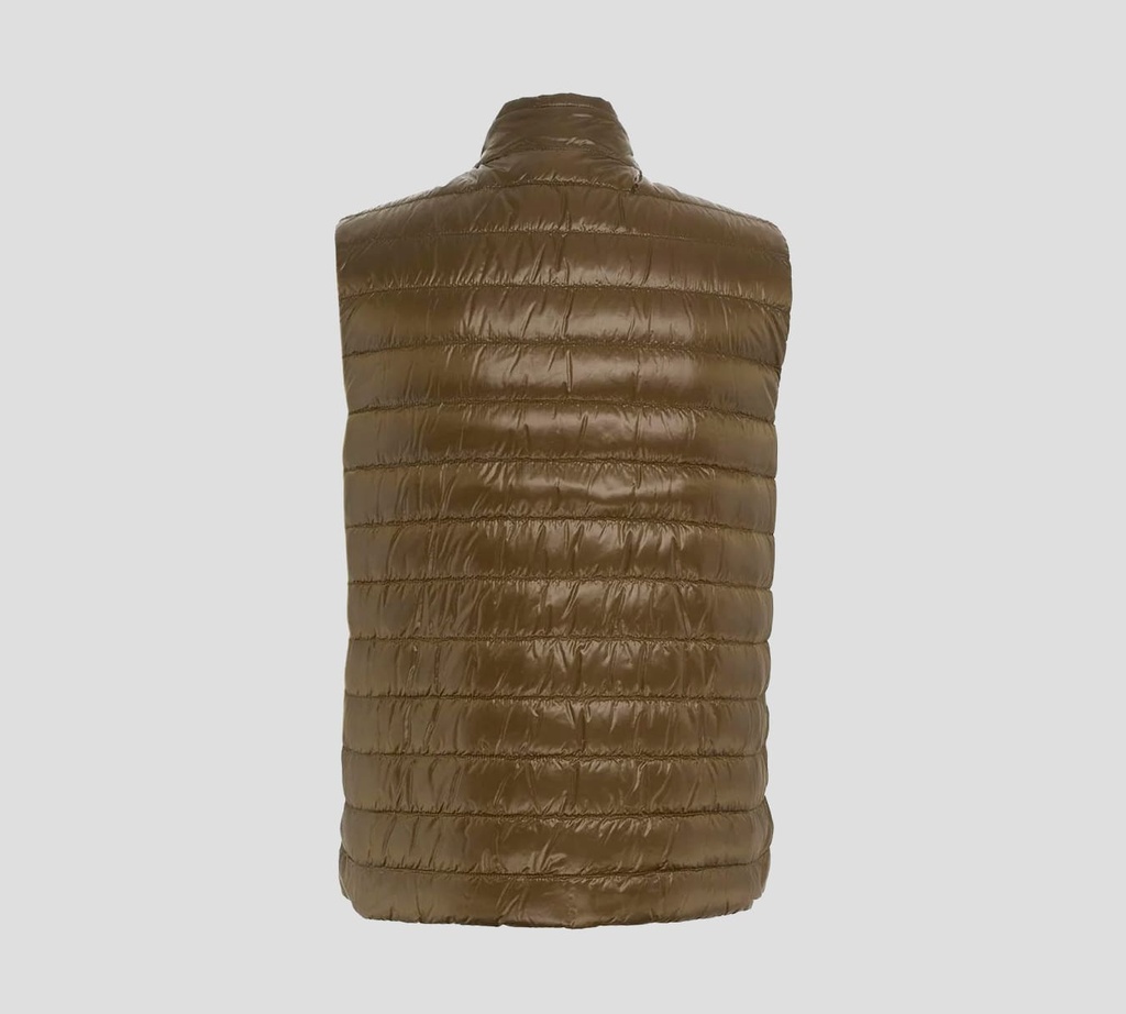 Herno - CHALECO REVERSIBLE TEJIDO VERDE OLIVA BEIGE