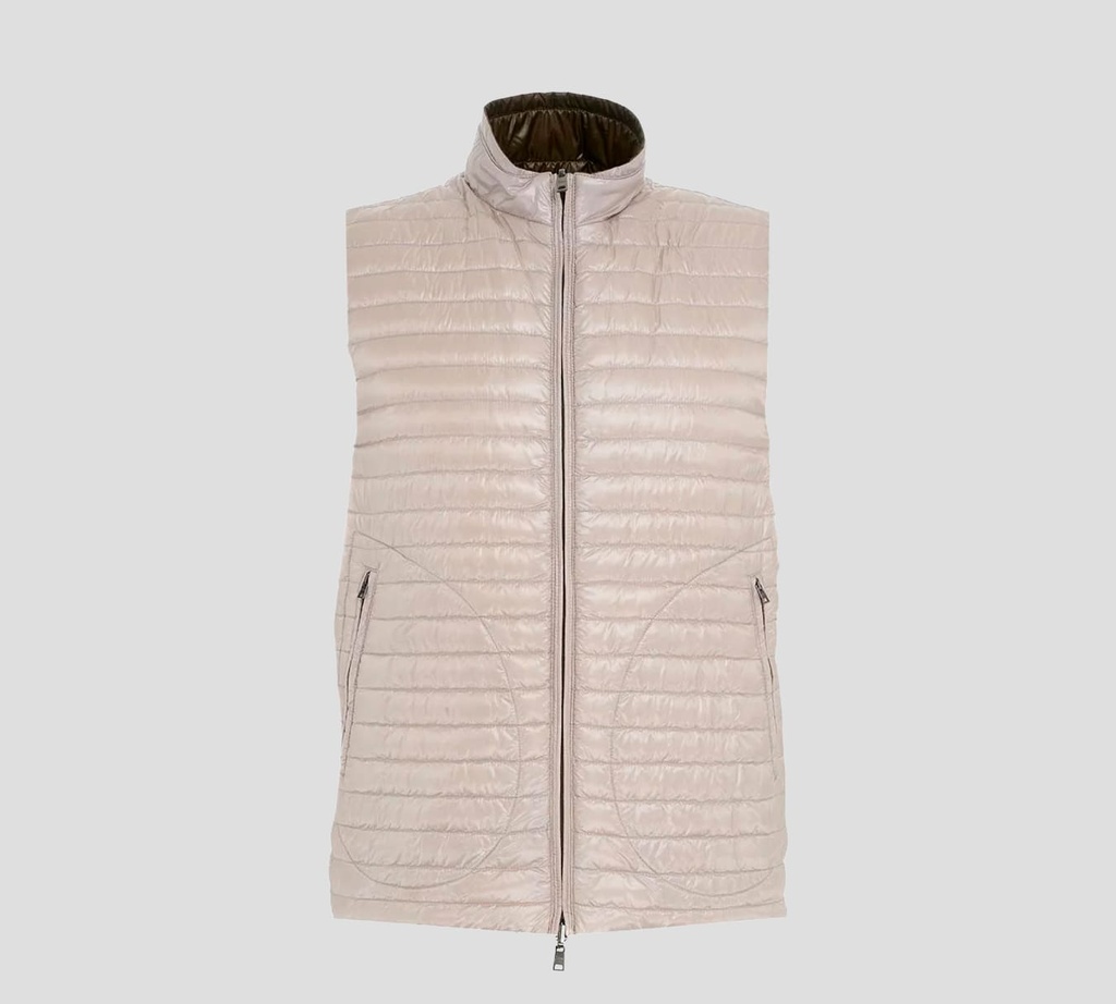 Herno - CHALECO REVERSIBLE TEJIDO VERDE OLIVA BEIGE