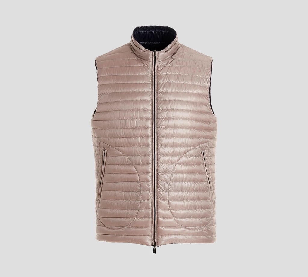 Herno - CHALECO REVERSIBLE TEJIDO NEGRO BEIGE
