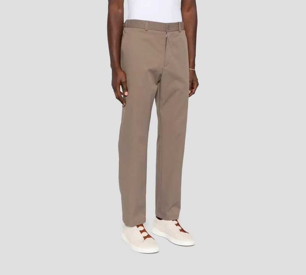 Herno - PANTALON MARRON OSCURO CON TRENZA INTERNA