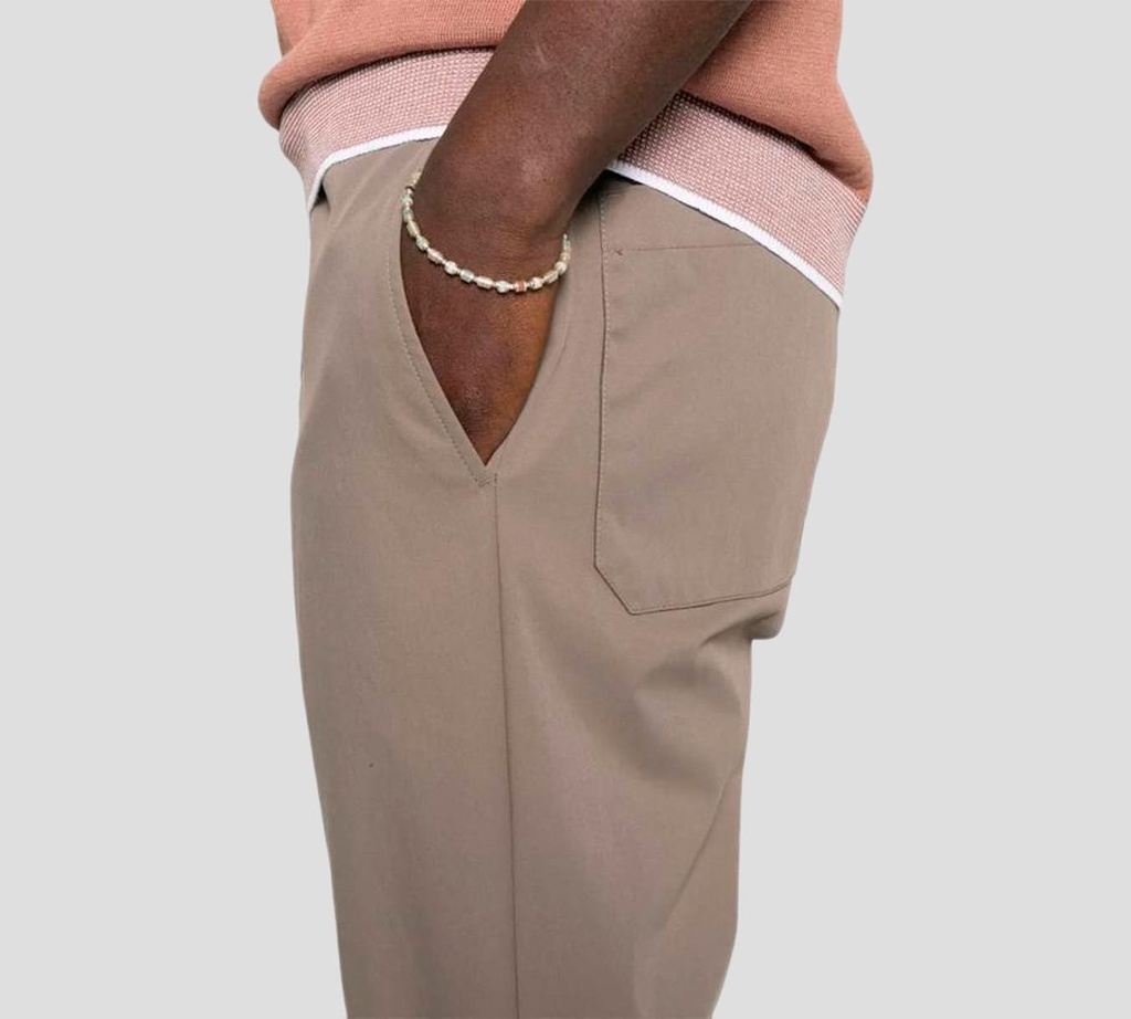 Herno - PANTALON MARRON OSCURO CON TRENZA INTERNA
