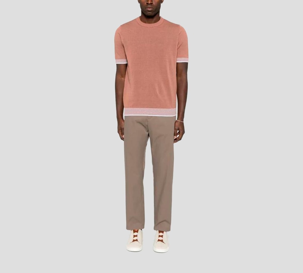 Herno - PANTALON MARRON OSCURO CON TRENZA INTERNA