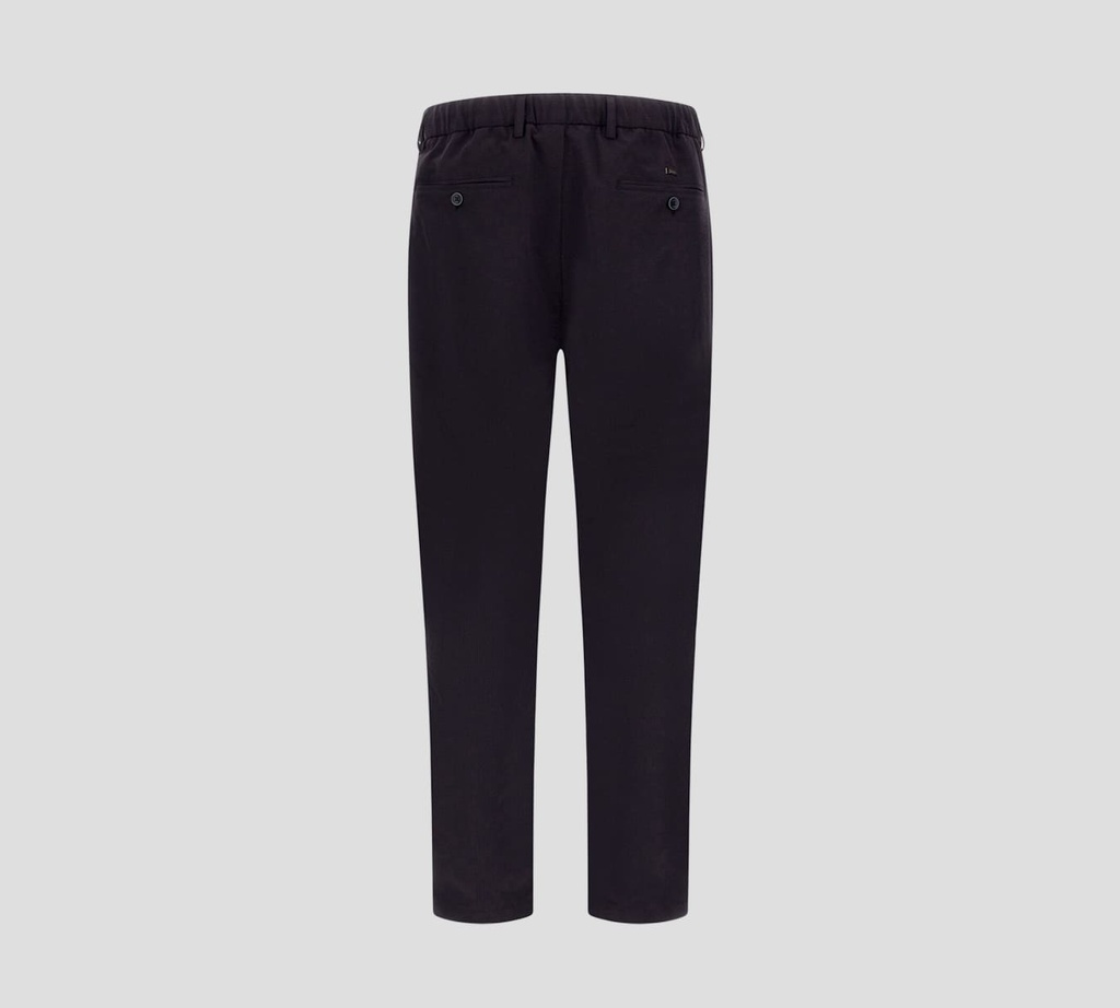 Herno - PANTALON AZUL OSCURO CON LIGA Y TRENZA DE TELA TEXTURIZADA