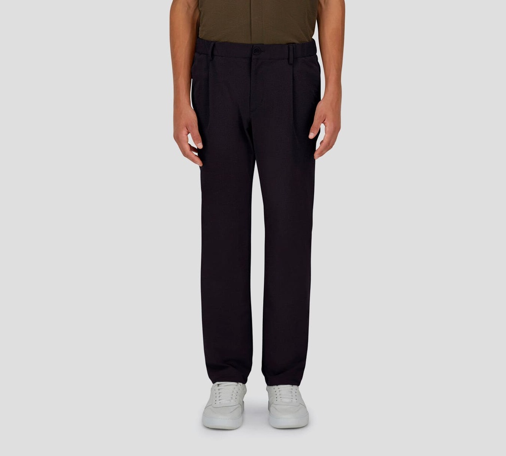 Herno - PANTALON AZUL OSCURO CON LIGA Y TRENZA DE TELA TEXTURIZADA