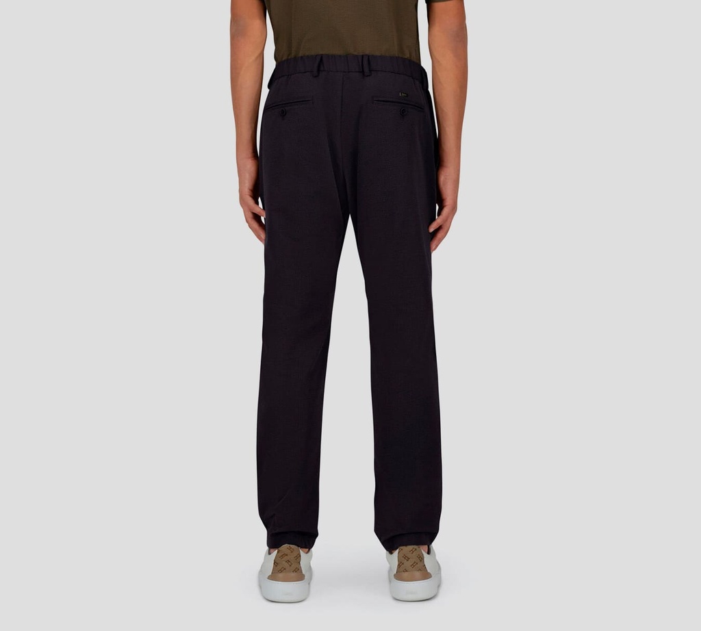 Herno - PANTALON AZUL OSCURO CON LIGA Y TRENZA DE TELA TEXTURIZADA