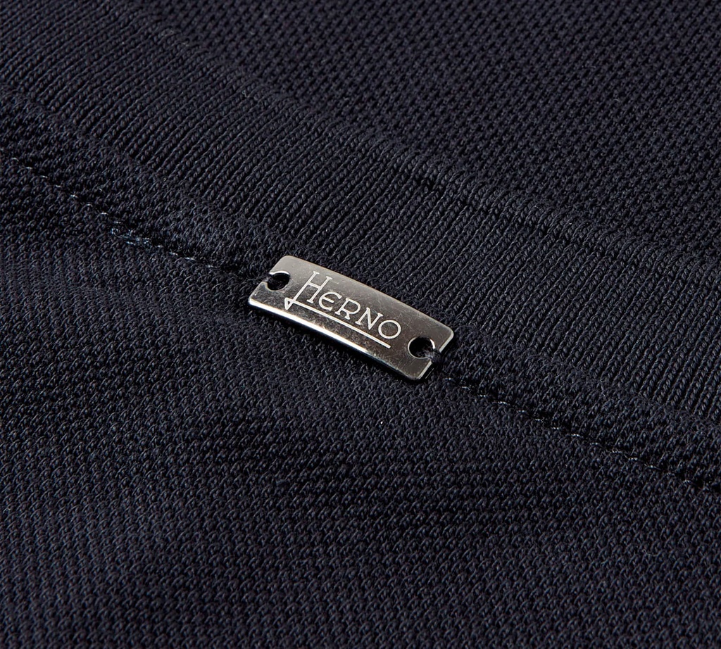 Herno - FRANELA AZUL OSCURO CON BORDADO H