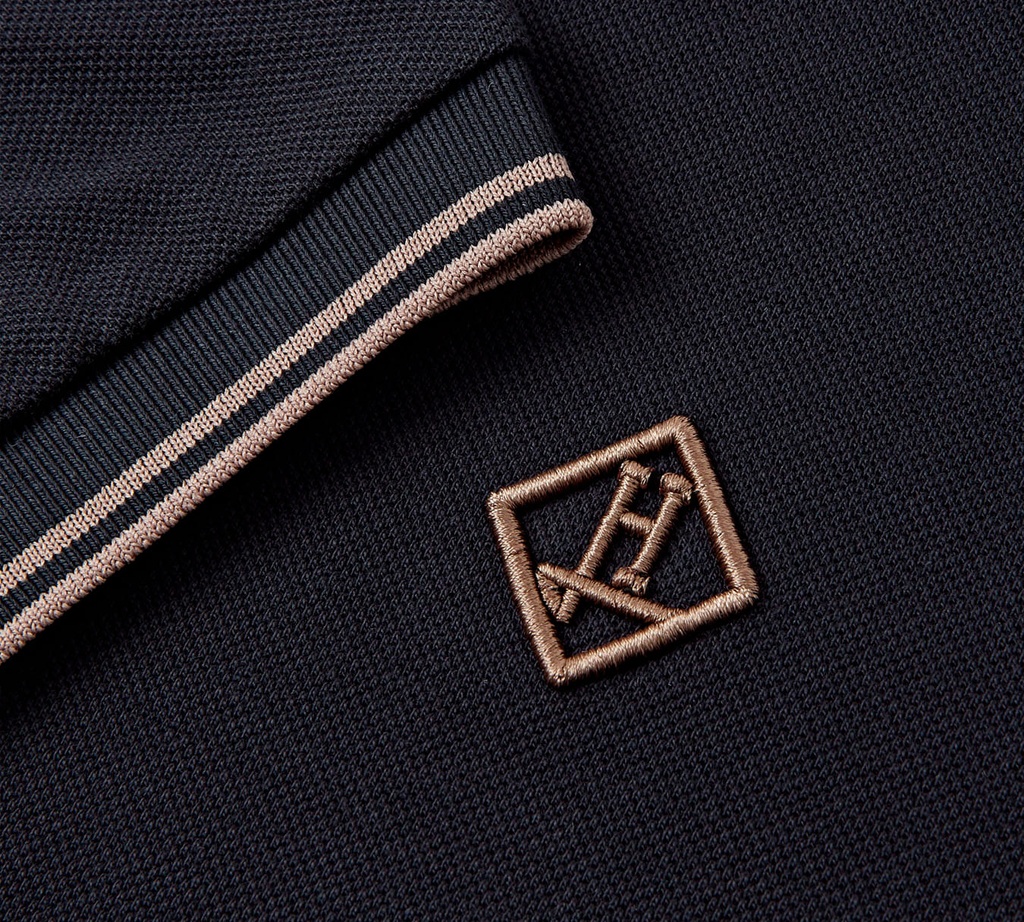 Herno - FRANELA AZUL OSCURO CON BORDADO H