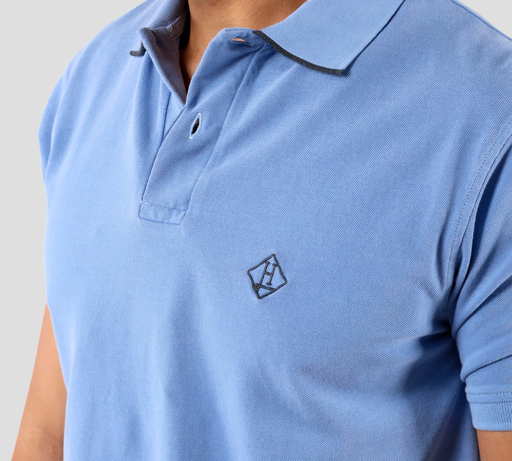 Herno - POLO DE PUNTO AZUL CLARO