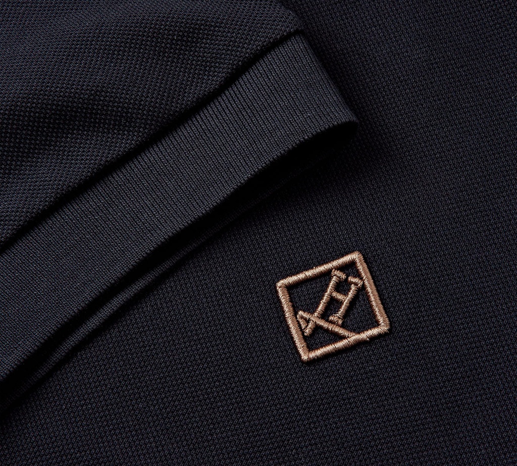 Herno - POLO AZUL OSCURO CON BORDADO H