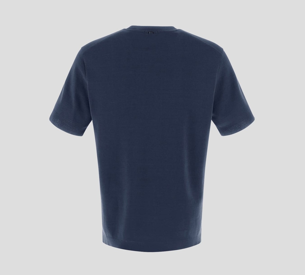 Herno - FRANELA AZUL OSCURO CUELLO REDONDO