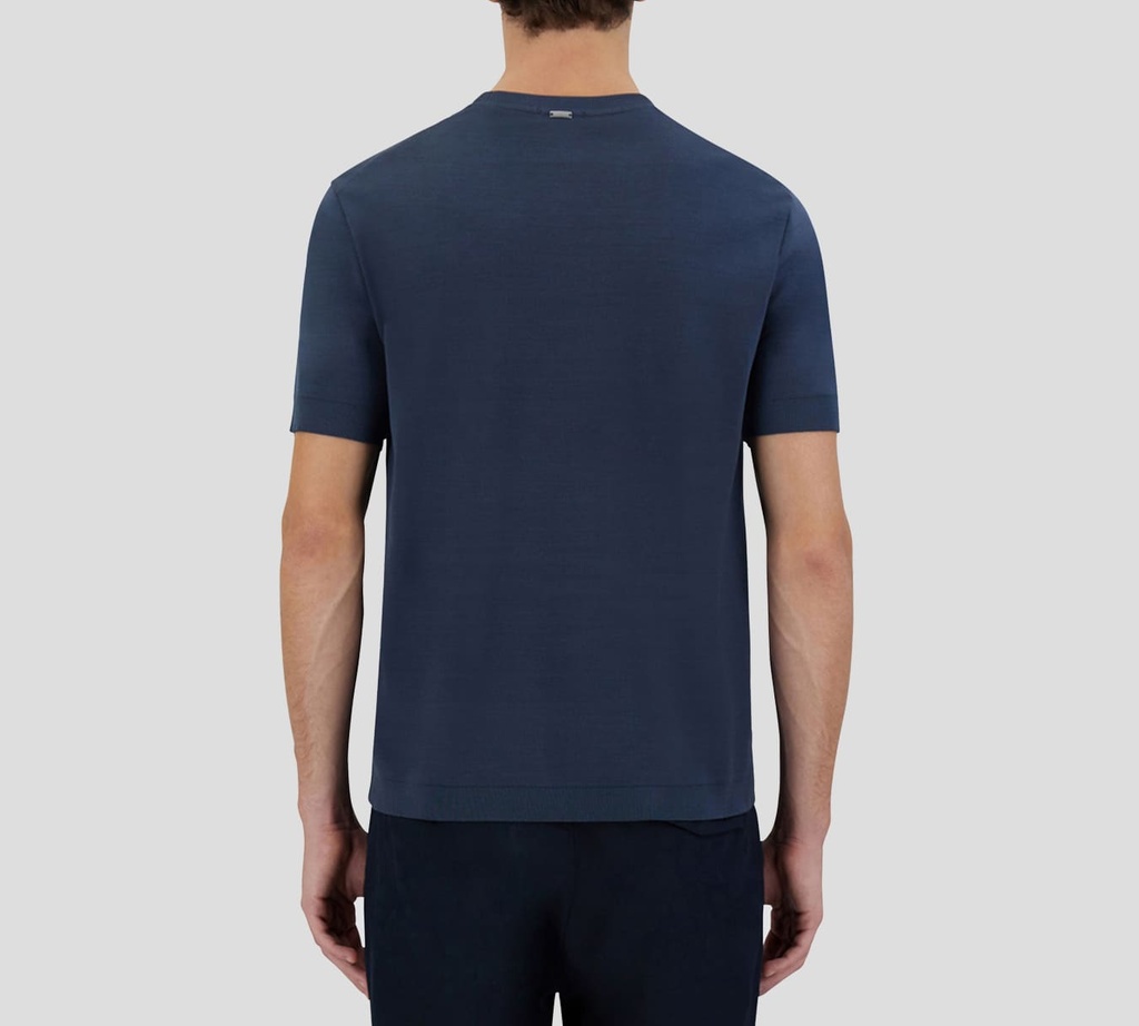 Herno - FRANELA AZUL OSCURO CUELLO REDONDO