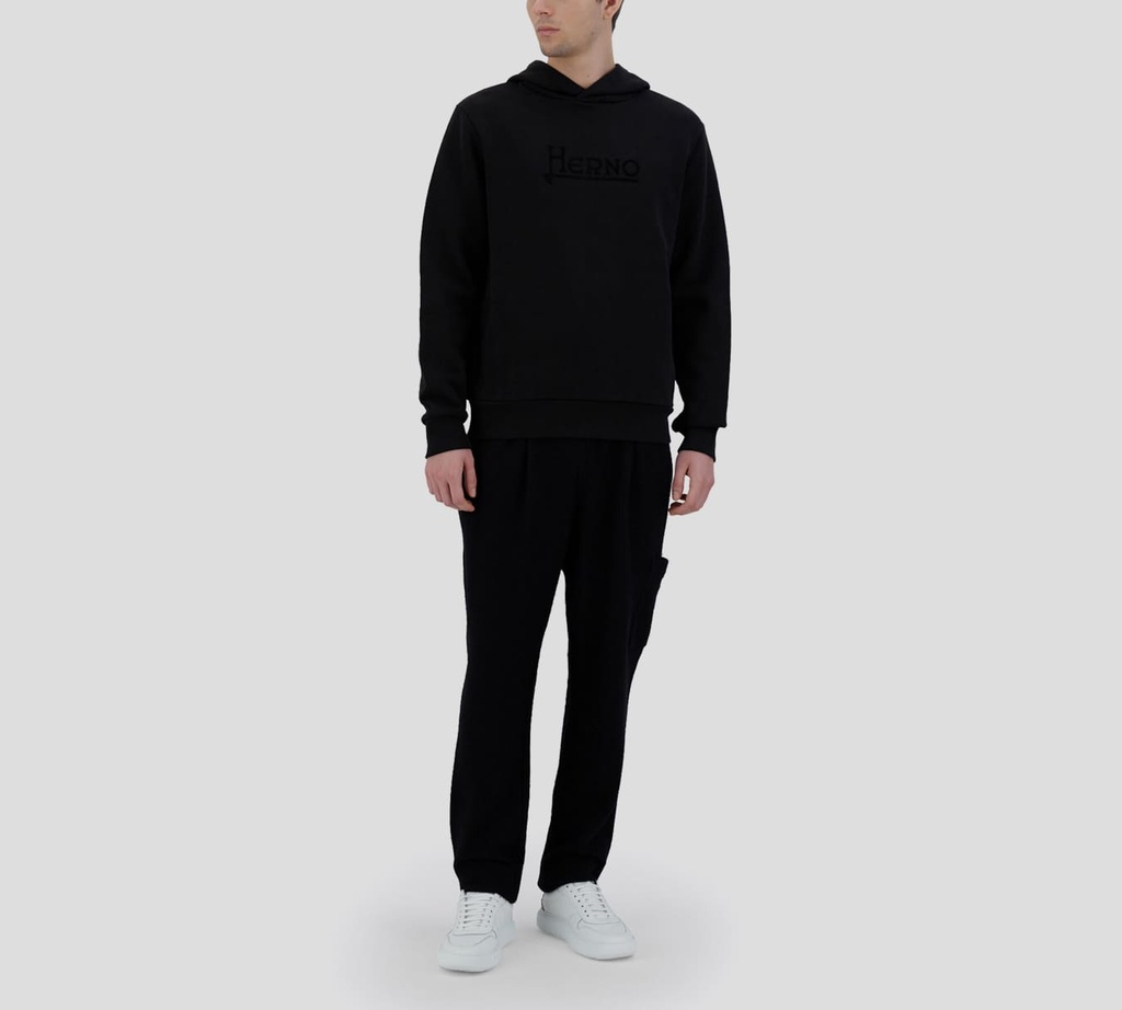 Herno - SWEATER NEGRO CON CAPUCHA