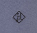 Herno - POLO AZUL CON BORDADO H Y LINEA EN CUELLO