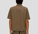 Herno - CAMISA MANGA CORTA VERDE MILITAR CON TELA TEXTURIZADA