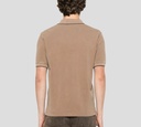 Herno - POLO CAMEL CON BORDADO H Y LINEA EN EL CUELLO