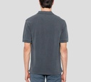 Herno - POLO AZUL OSCURO CON BORDADO H Y LINEA EN CUELLO