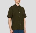 Herno - CAMISA MANGA CORTA VERDE MILITAR 