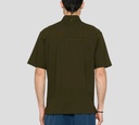 Herno - CAMISA MANGA CORTA VERDE MILITAR 