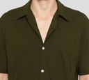 Herno - CAMISA MANGA CORTA VERDE MILITAR 