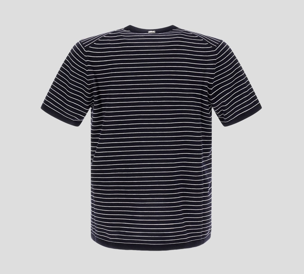 Herno - FRANELA AZUL OSCURO CON LINEAS BLANCAS