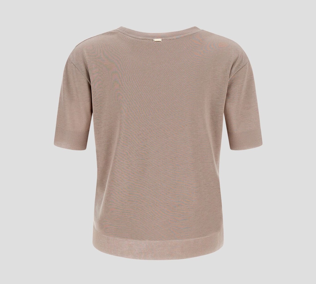 Herno - FRANELA GRIS BASICA CUELLO REDONDO