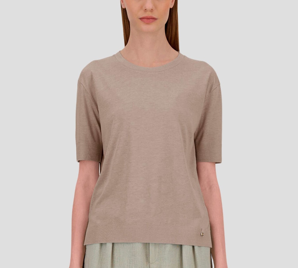 Herno - FRANELA GRIS BASICA CUELLO REDONDO