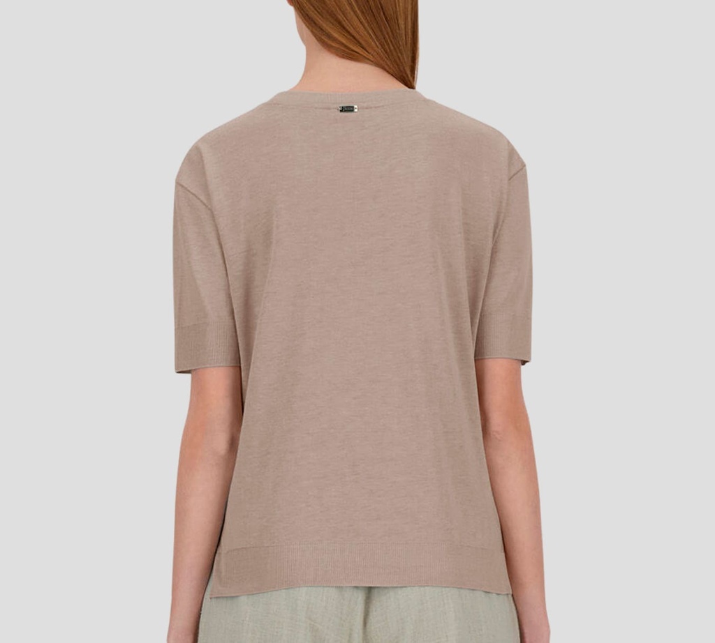 Herno - FRANELA GRIS BASICA CUELLO REDONDO