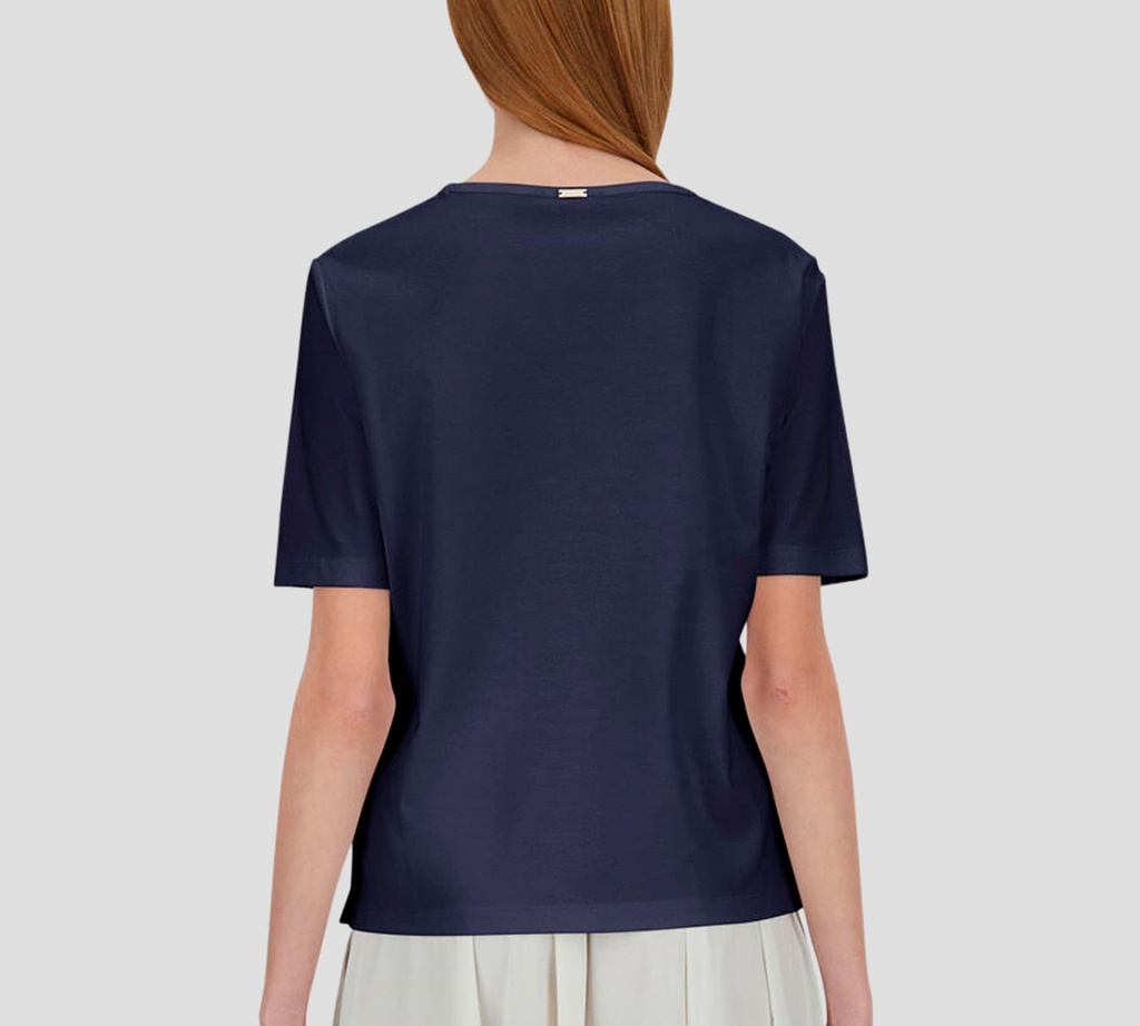 Herno - BLUSA AZUL OSCURO BASICA
