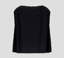 Herno - BLUSA NEGRA DE PLIEGUES ONDULADOS