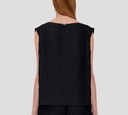 Herno - BLUSA NEGRA DE PLIEGUES ONDULADOS