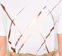 Herno - FRANELA BLANCA CON LINEAS BRONCE
