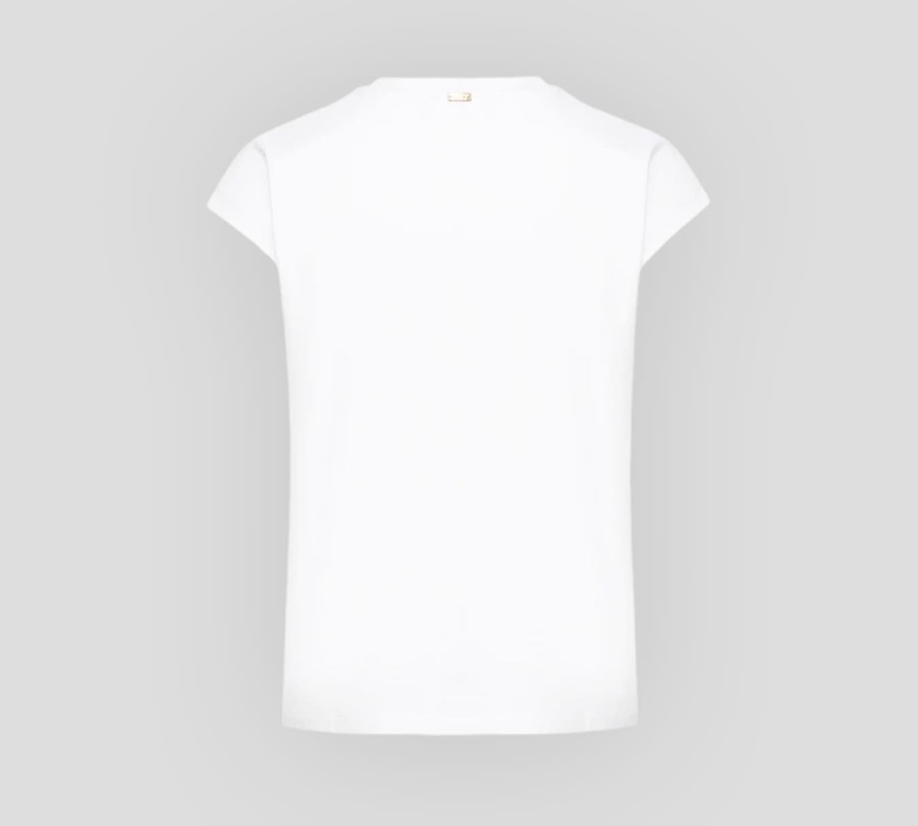 Herno - FRANELA BLANCA CON DISEÑO DE LINEAS AZULES