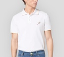 Jacob Cohen - POLO CLASICA BLANCA CON LINEAS DORADAS Y RAQUETA BORDADA